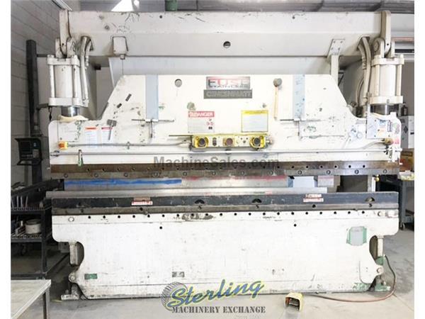135 Ton, Cincinnati #135CB10, hydraulic CNC press brake, 10' overall, 8" stroke, 17&q 135 Ton, Cincinnati #135CB10, hydraulic CNC press brake, 10' overall, 8" stroke, 17&q