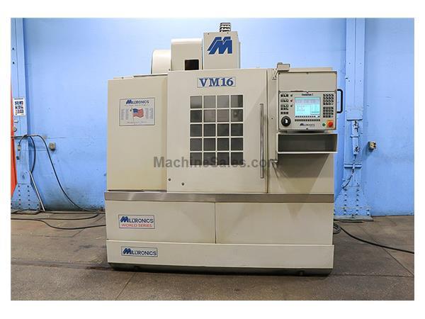 30&quot; X Axis 16&quot; Y Axis Milltronics VM-16 VERTICAL MACHINING CENTER, Centurion 7 Control, Side Mounted 24 ATC, BT 40,