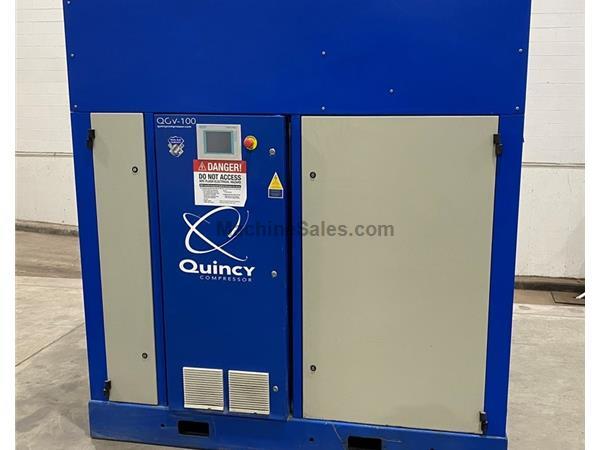 514 ACFM, 100 PSI Working, Quincy QGV-100, 100 HP, Rotary Screw, Air Cooled