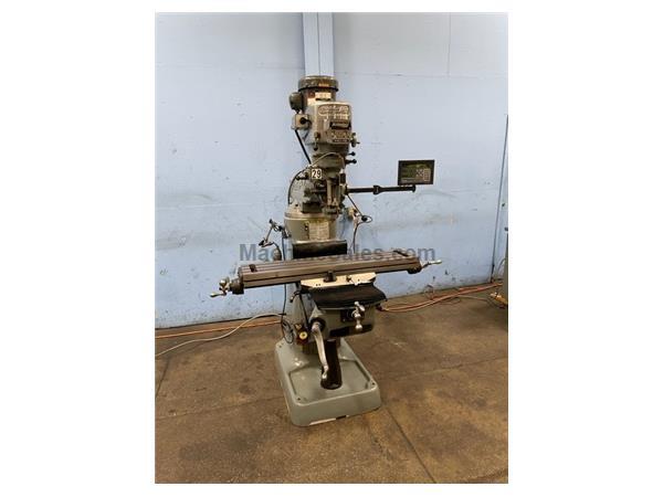 42&quot; Table 2HP Spindle Bridgeport Series I VERTICAL MILL, Vari-Speed, Newall 3-Axis DRO, Chrome, 2 HP,