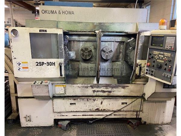 Okuma-Howa #2SP-30GH, Fanuc 18TT, 10" chucks, tooled, Chip 2006 -set Okuma-Howa #2SP-30GH, Fanuc 18TT, 10" chucks, tooled, Chip 2006 -set