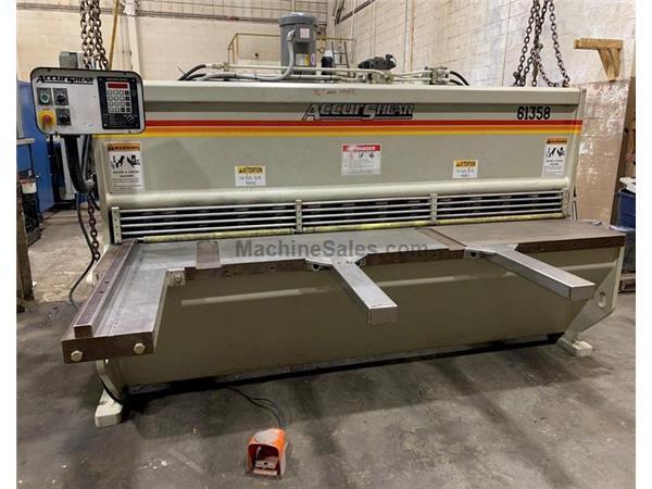 10 gauge x 8' Accurshear #61358, 1" x 3" x 100" knife, 13 hold downs, 36&qu 10 gauge x 8' Accurshear #61358, 1" x 3" x 100" knife, 13 hold downs, 36&qu