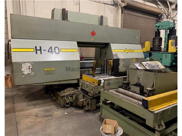 USED HYD-MECH MODEL H 40/40 HORIZONTAL DUAL COLUMN BANDSAW, 41&quot; x 41&quot; Stock No. 10728, Year 1993