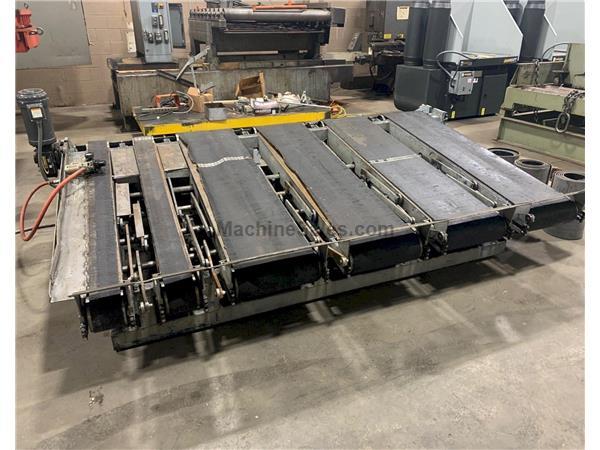 USED MET-FAB 3/8 X 10 SHEAR CONVEYOR WITH PNEUMATIC SHEET SUPPORTS, Stock# 10925