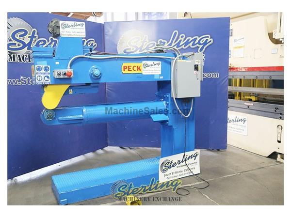 Peck, weld planisher, 60" capacity, 44.5" floor to roller, 38.5" top of bas