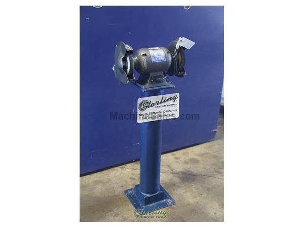 6" Continental #506-CBG, pedestal grinder, 110/220 V., 1-phase, lighted eye shields, 