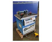 Euromac #250/6S, hydraulic variable angle power notcher, 50 SPM, 9.84" x 9.84" blade, 5 HP, 220 V., 3-phase, 35.75" x 27.75" work table, #A6838