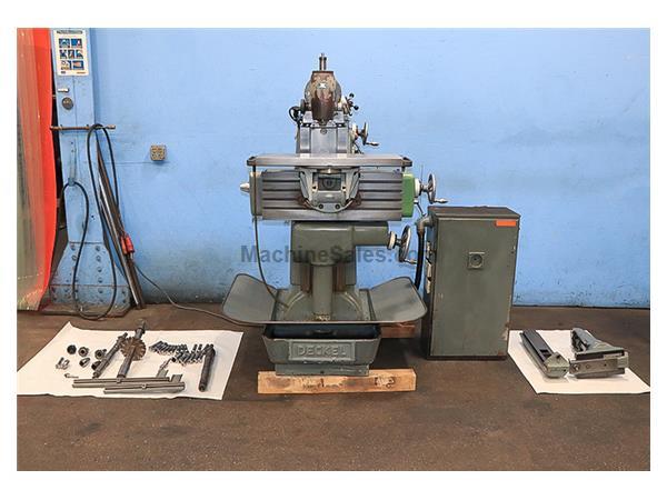 28&quot; Table 3HP Spindle Deckel FP2 UNIVERSAL MILL, Horizontal/Vertical Head,Slotting Head, Tooling,