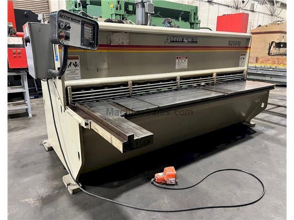 USED 1/4" X 10' ACCURSHEAR HYDRAULIC SHEAR WITH 36" BACKGAUGE, Stock# 10979, Yea USED 1/4" X 10' ACCURSHEAR HYDRAULIC SHEAR WITH 36" BACKGAUGE, Stock# 10979, Yea