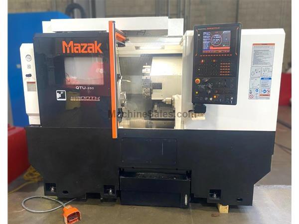MAZAK QTU-250, Mazatrol Smooth-C, 8" 3-Jaw Chuck, 27" Swng, 4500 MAZAK QTU-250, Mazatrol Smooth-C, 8" 3-Jaw Chuck, 27" Swng, 4500