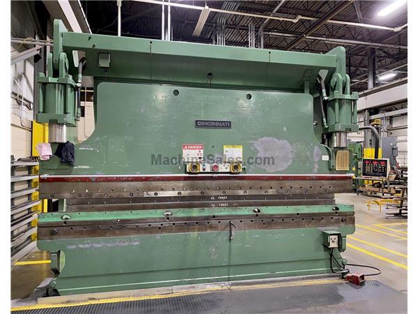 USED CINCINNATI 230 TON X 14' 2-AXIS HYDRAULIC CNC PRESS BRAKE MODEL 230CB-12, Stock# 1095 USED CINCINNATI 230 TON X 14' 2-AXIS HYDRAULIC CNC PRESS BRAKE MODEL 230CB-12, Stock# 1095