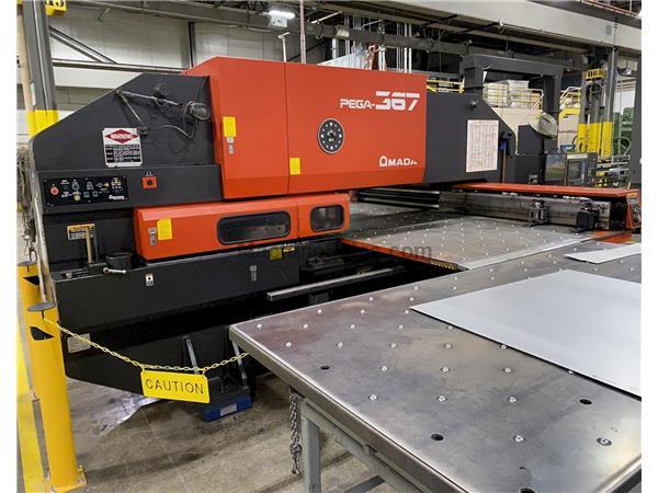 USED AMADA 33 TON CNC TURRET PUNCH MODEL PEGA 367, Stock# 10959, Year: 1995 USED AMADA 33 TON CNC TURRET PUNCH MODEL PEGA 367, Stock# 10959, Year: 1995