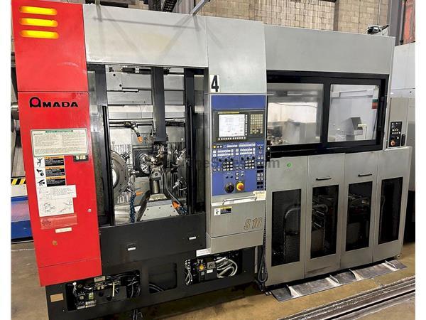 Amada S10, Fanuc 31iB, 8 axis, dual turret, 6" 3-jaw chk, 12" swi