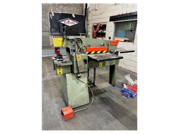 USED METAL MUNCHER DUAL OPERATOR 40 TON HYDRAULIC IRONWORKER MODEL MM-40, Stock# 11010, Year: 1999