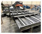 USED 70' POWERED ROLLER CONVEYOR WITH CROSS TRANSFER CONVEYOR, Stock# 10991-1