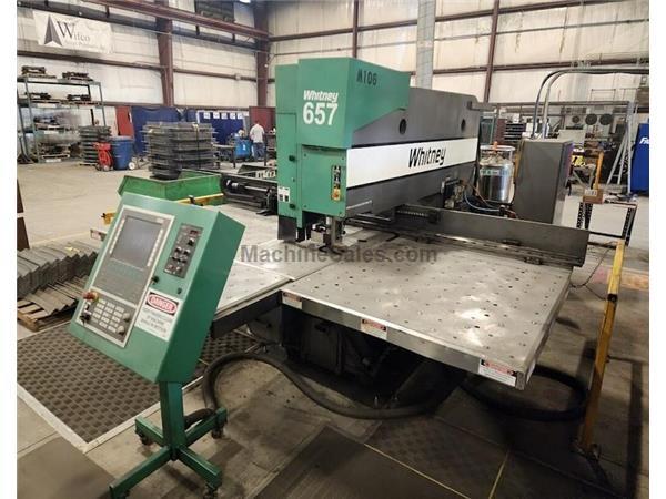 USED WHITNEY HYDRAULIC CNC 40 TON PUNCH 130 AMP PLASMA MODEL 657, Stock# 11028, Year: 2012