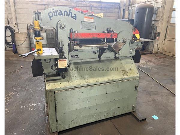 USED PIRANHA P-3 50 TON HYDRAULIC IRONWORKER, Stock# 11027, Year: 1990 USED PIRANHA P-3 50 TON HYDRAULIC IRONWORKER, Stock# 11027, Year: 1990