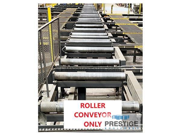 Roller Conveyor, 377&#39; x 49&quot; with Material Transfers
