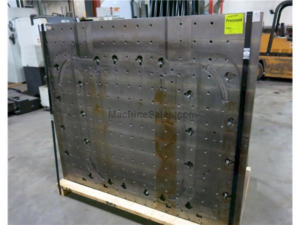 Machined Angle Plate - 5' 10&quot; w x 5' Ht. Face, Base 37&quot; x 70&quot; Wide - Drilled/Tapped - 4&quot; on Center