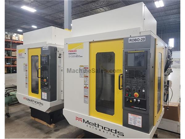 Fanuc Robodrill D21MiB5adv CNC Vertical Machining Centers, 5-Axis, 24K RPM, Rigid Tap, Fanuc 31iB5 Ctrl., 21 ATC, Robotic Loader System (2) Machines,