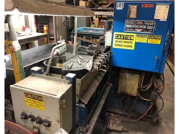 Acme L47-2 Twin Head Centerless Finishing Machine w/ vibratory feed table