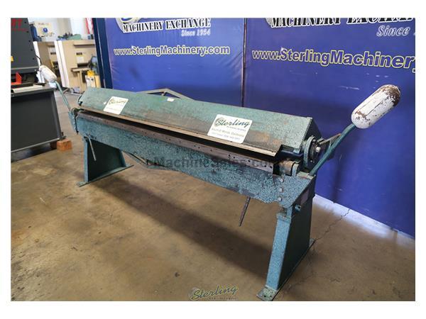 16 GA. x 8' Used Tennsmith Hand Leaf Metal Bending Brake, Mdl. HB97-16, Counter Weights, #A7232