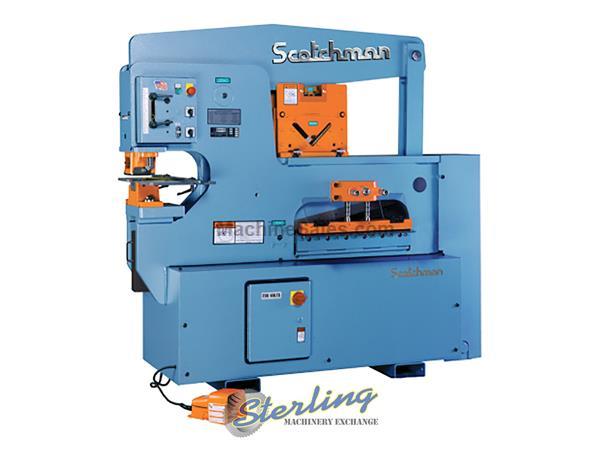 90 Ton Brand New Scotchman Hydraulic Ironworker, Mdl. 9012-24M, Angle Shear, Punch Station, Rod Shear, 24&quot; Flat Shear, 3 Year Manufacturers Warranty!,