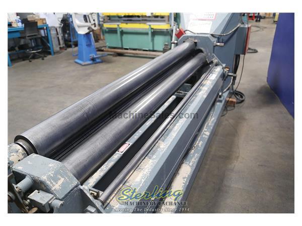 8' Used P & J Power Bending Plate Metal Sheet Rolls, Mdl. -, Emergency Cable Stop, Air Dro 8' Used P & J Power Bending Plate Metal Sheet Rolls, Mdl. -, Emergency Cable Stop, Air Dro