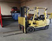 4900 lbs Used Hyster Propane Forklift, Mdl. S50XM, Side Shifter, Two Stage Mast, #A6962