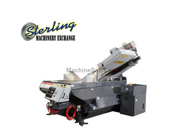 30&quot; x 25&quot; Brand New Hymech Semi-Automatic Vertical Mitering Tilt Frame Band Saw, Mdl. V-25, 6 Degree Canted Head Allows for Efficient Cutting & Improv