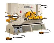 185 Ton Brand New Geka Dual Cylinder Hydraulic (Deep Throat) Ironworker, Mdl. Hydracrop 16