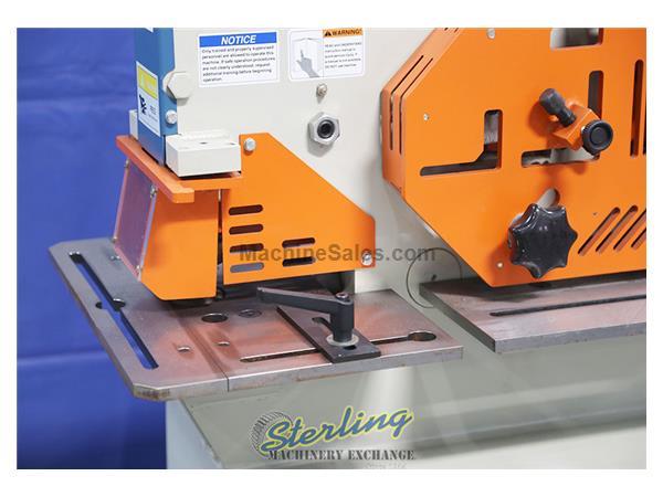 44 Ton Brand New Baileigh 4 Station Ironworker, Mdl. SW-443, Foot Pedal Punch Control, 44 Tons Of Force, Welded Steel Plate Construction, Large Button