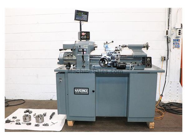 11&quot; Swing 18&quot; Centers Hardinge HLV-EM PRECISION ENGINE LATHE, nch/Metric, Newall DRO, 5C Collet, 34-Jaw,Tool