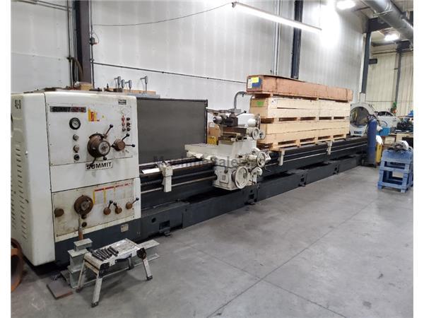 50&quot; Swing 360&quot; Centers Summit R50 ENGINE LATHE, Inch/Metric,6&quot; Hole, 4-Jaw, (2) Steadies, Toolpost