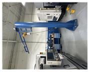 500 LB Gorbel 12' Free Standing Jib Crane w/ Harrington Electric Hoist