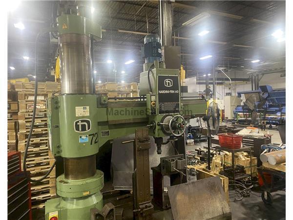 5' x 15" Nardini FRN 60 Radial Arm Drill, 1450 RPM, MT5, 24" 5' x 15" Nardini FRN 60 Radial Arm Drill, 1450 RPM, MT5, 24"