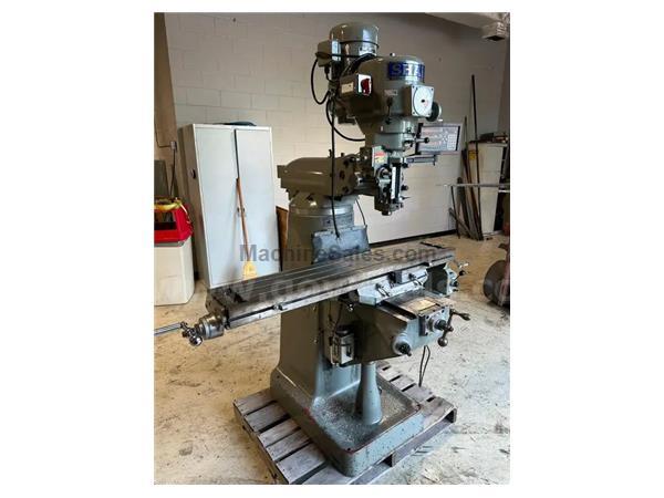 50&quot; Table 3HP Spindle Sharp LMV-50 VERTICAL MILL, Vari-speed,R-8, Newall DRO, Power Tbl Feed, Chrome