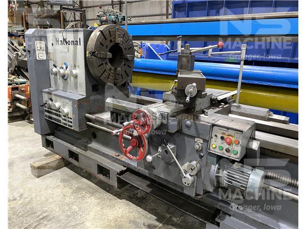 32" x 120" National Engine Lathe, Double chucks, Taper, Aloris QC