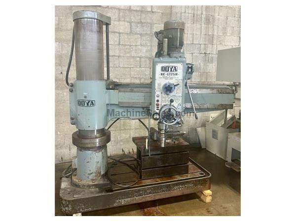 4' x 12" Ooya RE-1225H Radial Drill, 1985 RPM, #5 MT, 4.08' Ar